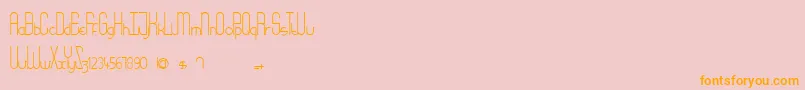Babydoll-Schriftart – Orangefarbene Schriften auf rosa Hintergrund