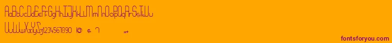 フォントBabydoll – オレンジの背景に紫のフォント
