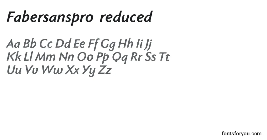 Schriftart Fabersanspro76reduced – Alphabet, Zahlen, spezielle Symbole