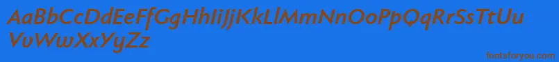 Fabersanspro76reduced Font – Brown Fonts on Blue Background