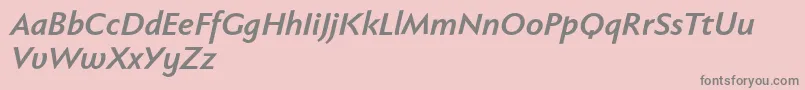 Fabersanspro76reduced-Schriftart – Graue Schriften auf rosa Hintergrund