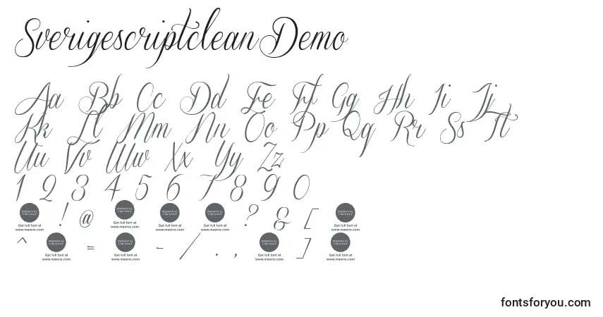 SverigescriptcleanDemo Font – alphabet, numbers, special characters