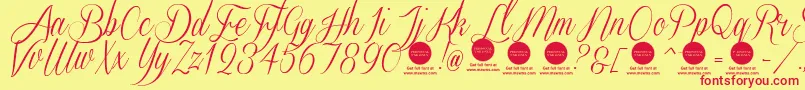 SverigescriptcleanDemo Font – Red Fonts on Yellow Background