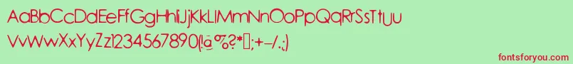 Forgotten Font – Red Fonts on Green Background