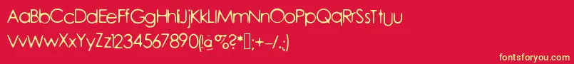 Forgotten Font – Yellow Fonts on Red Background