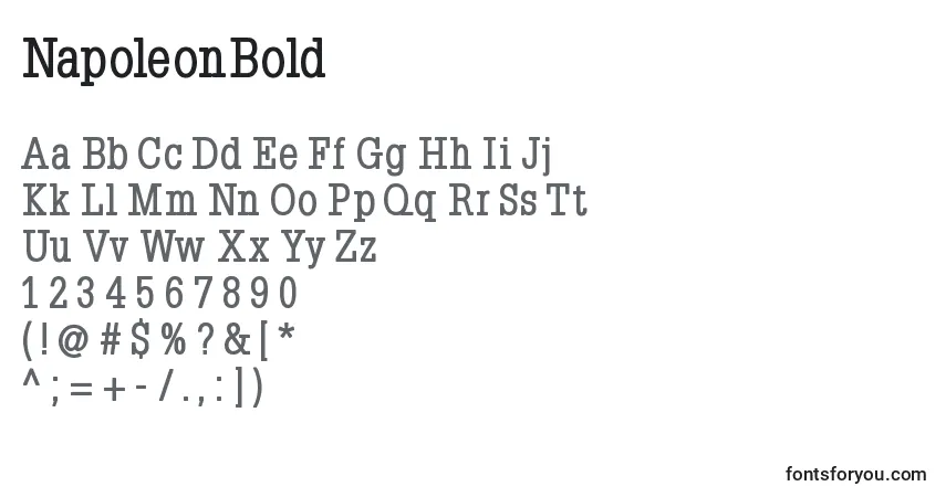 NapoleonBold-fontti – aakkoset, numerot, erikoismerkit