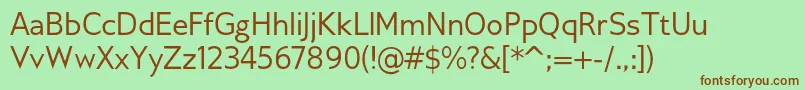 GilliusadfRegular-fontti – ruskeat fontit vihreällä taustalla