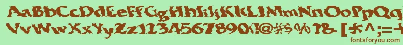 Electricwave7RegularTtext Font – Brown Fonts on Green Background