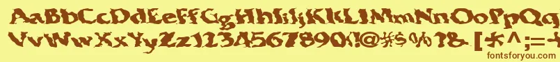 Electricwave7RegularTtext Font – Brown Fonts on Yellow Background