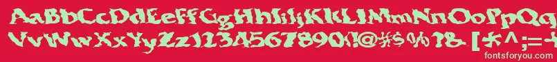 Electricwave7RegularTtext Font – Green Fonts on Red Background