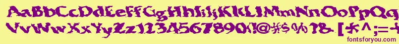 Electricwave7RegularTtext Font – Purple Fonts on Yellow Background