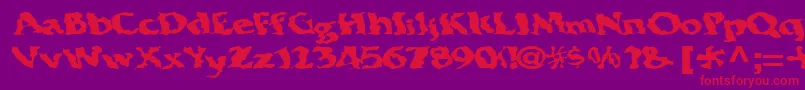 Electricwave7RegularTtext Font – Red Fonts on Purple Background