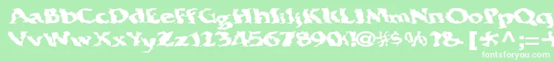 Electricwave7RegularTtext-Schriftart – Weiße Schriften auf grünem Hintergrund