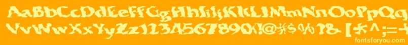 フォントElectricwave7RegularTtext – オレンジの背景に黄色の文字