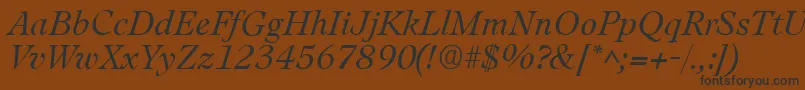 LeamingtonItalic Font – Black Fonts on Brown Background