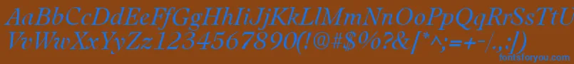 LeamingtonItalic Font – Blue Fonts on Brown Background