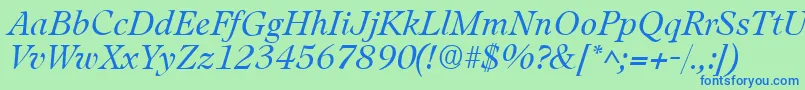 fuente LeamingtonItalic – Fuentes Azules Sobre Fondo Verde