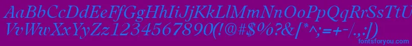 LeamingtonItalic Font – Blue Fonts on Purple Background