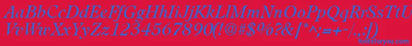 fuente LeamingtonItalic – Fuentes Azules Sobre Fondo Rojo