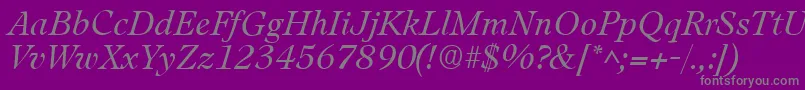 LeamingtonItalic Font – Gray Fonts on Purple Background