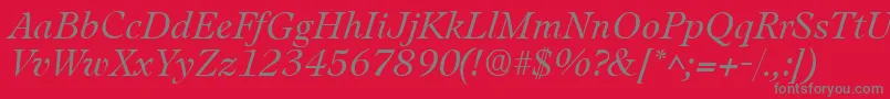 LeamingtonItalic Font – Gray Fonts on Red Background