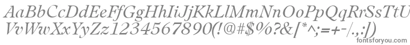 フォントLeamingtonItalic – 白い背景に灰色の文字