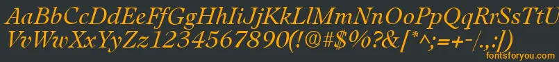 LeamingtonItalic Font – Orange Fonts on Black Background