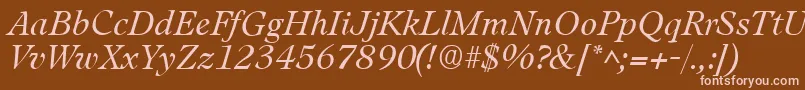 LeamingtonItalic Font – Pink Fonts on Brown Background