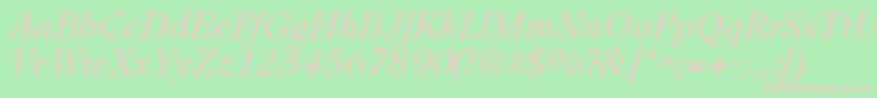 LeamingtonItalic Font – Pink Fonts on Green Background