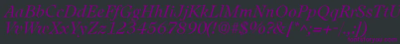 LeamingtonItalic Font – Purple Fonts on Black Background