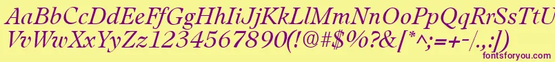 Шрифт LeamingtonItalic – фиолетовые шрифты на жёлтом фоне