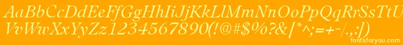 Шрифт LeamingtonItalic – жёлтые шрифты на оранжевом фоне