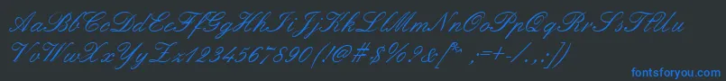 フォントFormalScriptRegular – 黒い背景に青い文字