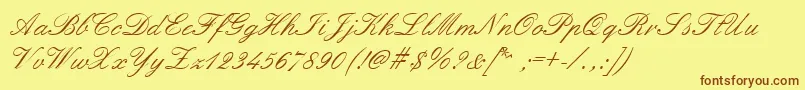 FormalScriptRegular Font – Brown Fonts on Yellow Background