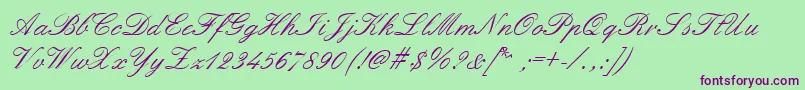 FormalScriptRegular Font – Purple Fonts on Green Background