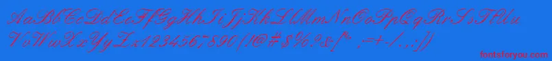 FormalScriptRegular Font – Red Fonts on Blue Background