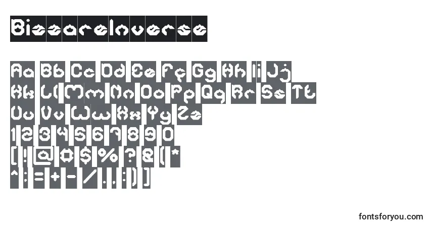 Schriftart BizzareInverse – Alphabet, Zahlen, spezielle Symbole
