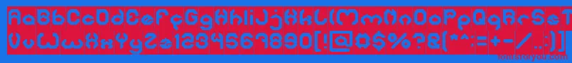 BizzareInverse-Schriftart – Rote Schriften auf blauem Hintergrund