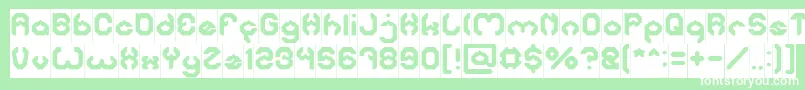 フォントBizzareInverse – 緑の背景に白い文字