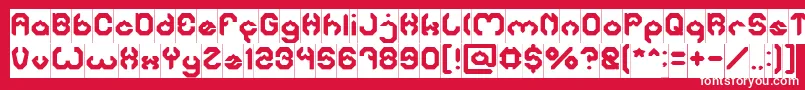Fonte BizzareInverse – fontes brancas em um fundo vermelho