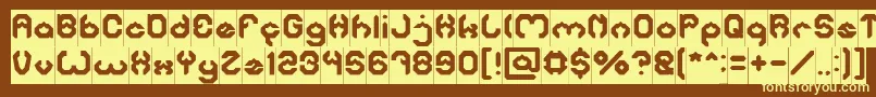 Fonte BizzareInverse – fontes amarelas em um fundo marrom