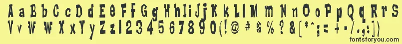 LankyBastard Font – Black Fonts on Yellow Background