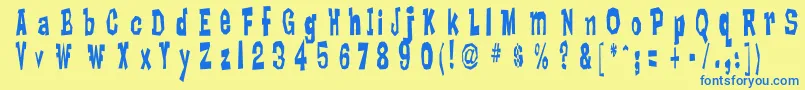 LankyBastard Font – Blue Fonts on Yellow Background