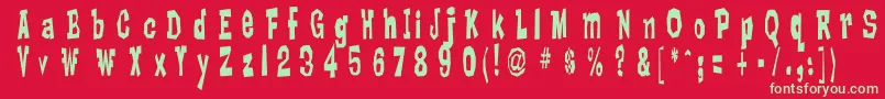 LankyBastard Font – Green Fonts on Red Background