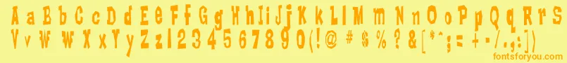 LankyBastard Font – Orange Fonts on Yellow Background