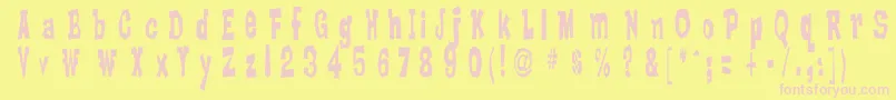 LankyBastard Font – Pink Fonts on Yellow Background
