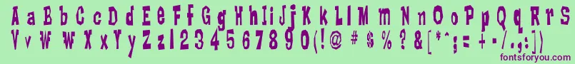 LankyBastard Font – Purple Fonts on Green Background