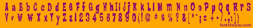 LankyBastard Font – Purple Fonts on Orange Background