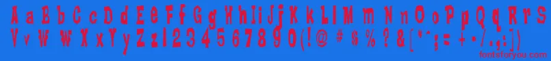 LankyBastard-Schriftart – Rote Schriften auf blauem Hintergrund
