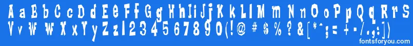 フォントLankyBastard – 青い背景に白い文字